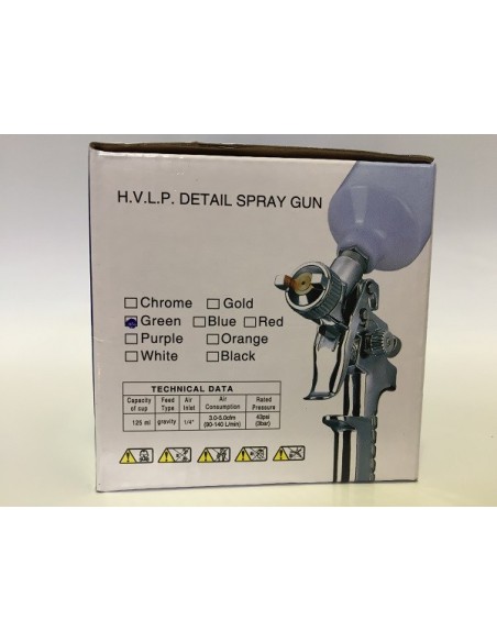 PISTOLA HVLP MINI 0.8mm PLATEADA (Retoques)