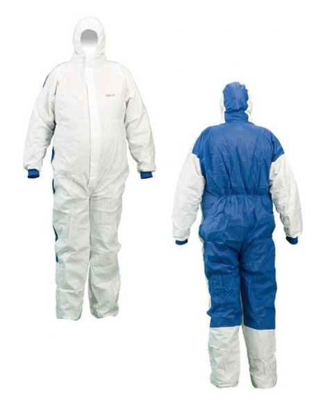 MONO-BUZO DESECHABLES BCO/AZUL CON CAPUCHA