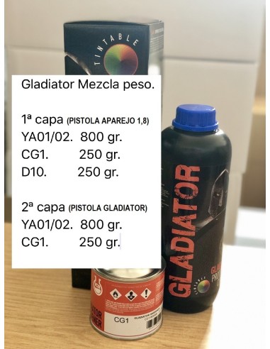 YA1 GLADIATOR NEGRO KIT A+B  1 L