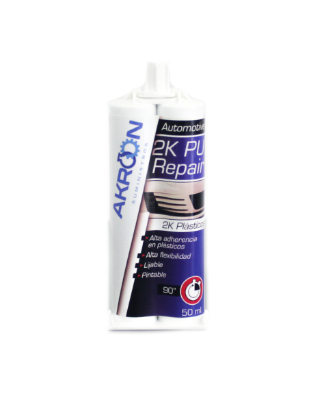 PEGAMENTO REPARADOR ADHESIVO DE PLÁSTICO UNIVERSAL  BICOMPONENTE 2K 50 ml negro - AKROON