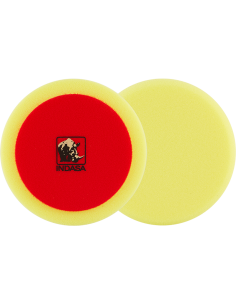ESPONJA BOINA INDASA AMARILLA MEDIA FINA LISA PARA PULIR Ø150 VELCRO 2
