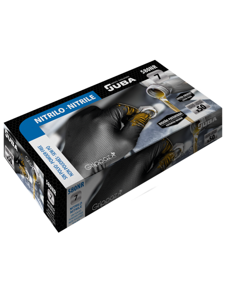 GUANTES DE NITRILO GRIPPAZ® ESCAMADO SIN POLVO JUBA - 580NR