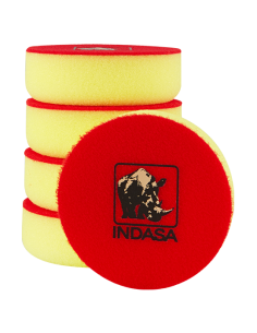 ESPONJA BOINA INDASA AMARILLA MEDIA FINA LISA PARA PULIR Ø80 VELCRO