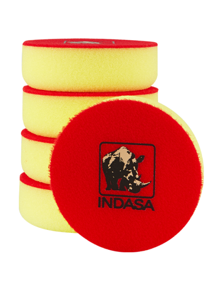 ESPONJA BOINA INDASA AMARILLA MEDIA FINA LISA PARA PULIR Ø80 VELCRO