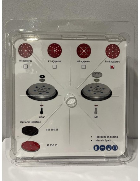 PLATO LIJADORA VELCRO UNIVERSAL Ø150mm 15 A+ MULTI