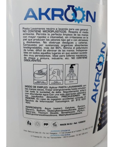 PASTA LAVAMANOS AKROON 4L