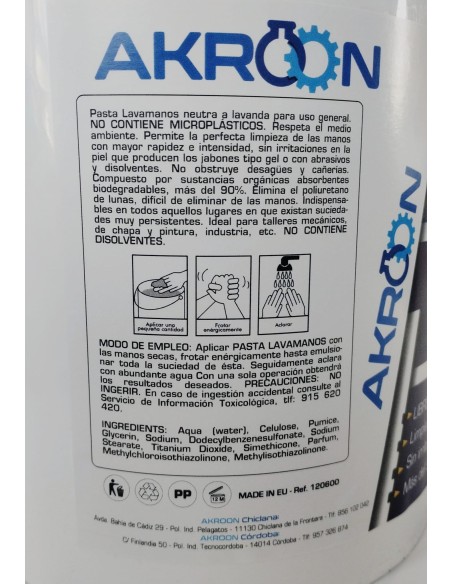 PASTA LAVAMANOS AKROON 4L