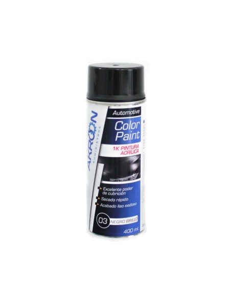 SPRAY PINTURA ACRILICA NEGRO BRILLO 400 ML.