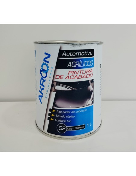 PINTURA ACRILICA NEGRO SATINADO 1L - AKROON