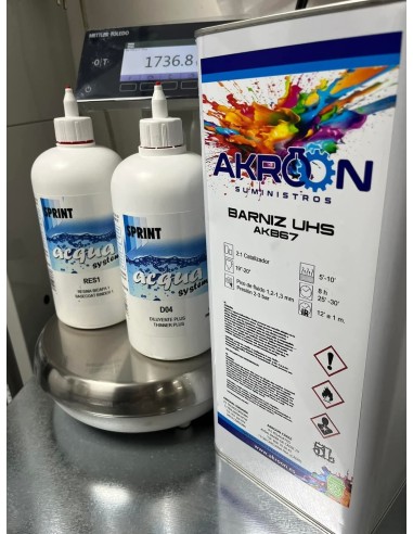 BARNIZ UHS 2K VOC. 420 5L. + Catalizador UHS 2,5 L.- AKROON