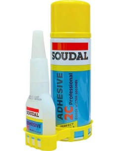 SOUDAL 2C- KIT de pegamento super-adhesivo profesional (CIANO 50ML+ ACTIVADOR 200ML)