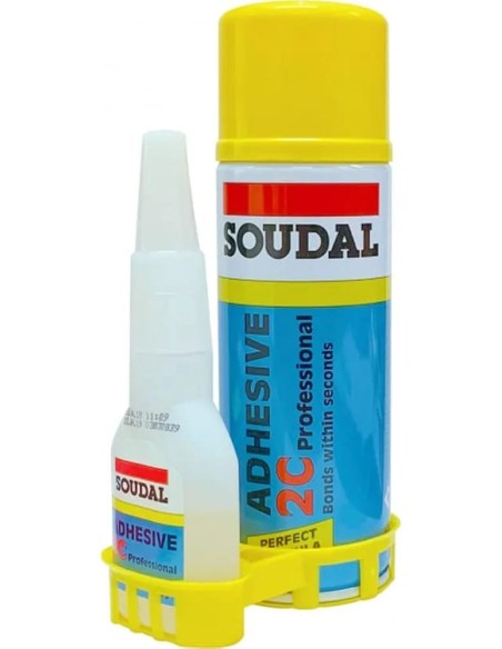 SOUDAL 2C- KIT de pegamento super-adhesivo profesional (CIANO 50ML+ ACTIVADOR 200ML)