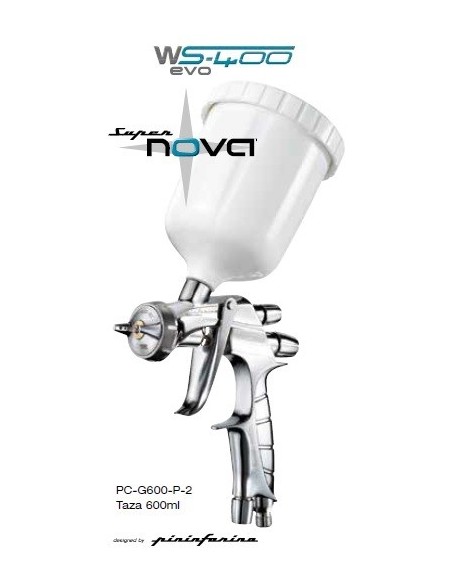 Pistola Iwata Pinifarina WS-400 Evotech Clear 1,3 Taza 600 ml.