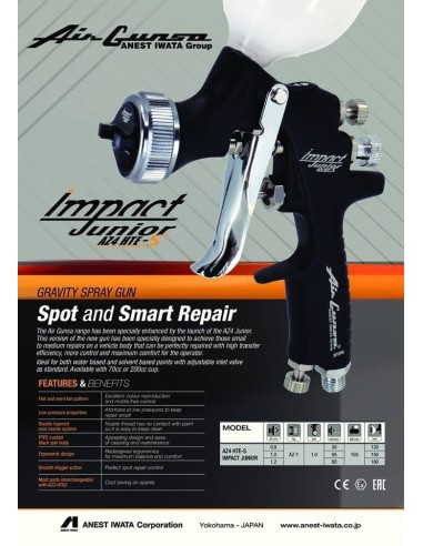 PISTOLA AIR GUNSA DE IWATA AZ4 HTE-S IMPACT junior para retoques TAZA 200 ml