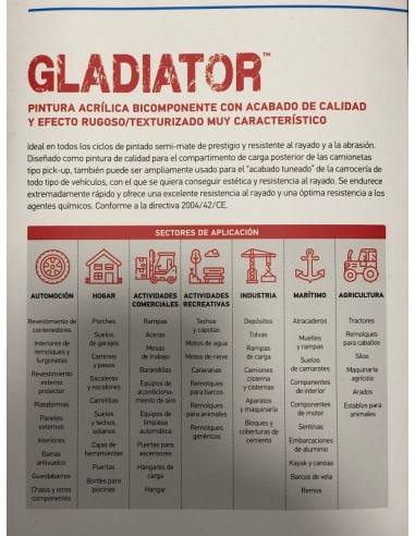 YA2 GLADIATOR TRANSPARENTE coloreable KIT A+B 1 L