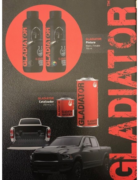 YA1 GLADIATOR NEGRO KIT A+B  1 L