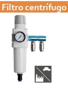 FILTRO AIRE MOD 1000 PURIFICADOR CENTRIFUGO Purga automática Filtración de partículas 5 micras 2 conexiones. 2