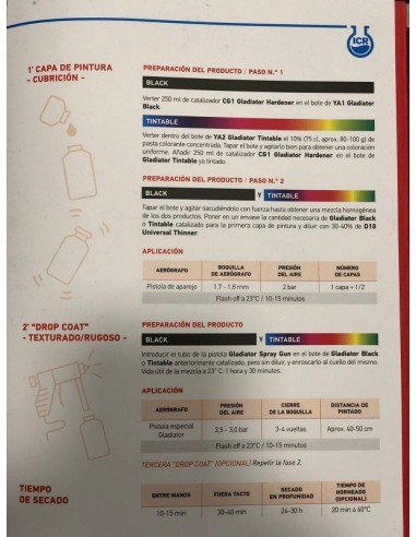 YA2 GLADIATOR COLOR A ELEGIR KIT A+B 1 L